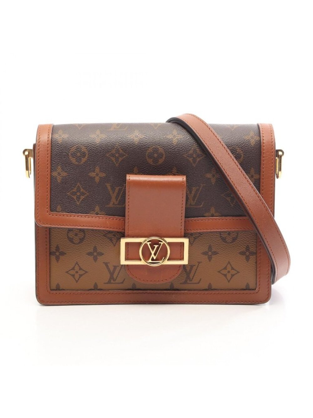 Louis Vuitton Shoulder Bag Dauphine MM Monogram Reverse Leather